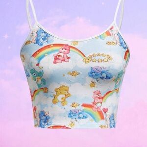 Colorful Cartoon Print Crop Top
